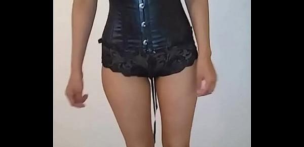 shy desi skinny on black corset does a Awkward Lap Dance - POV